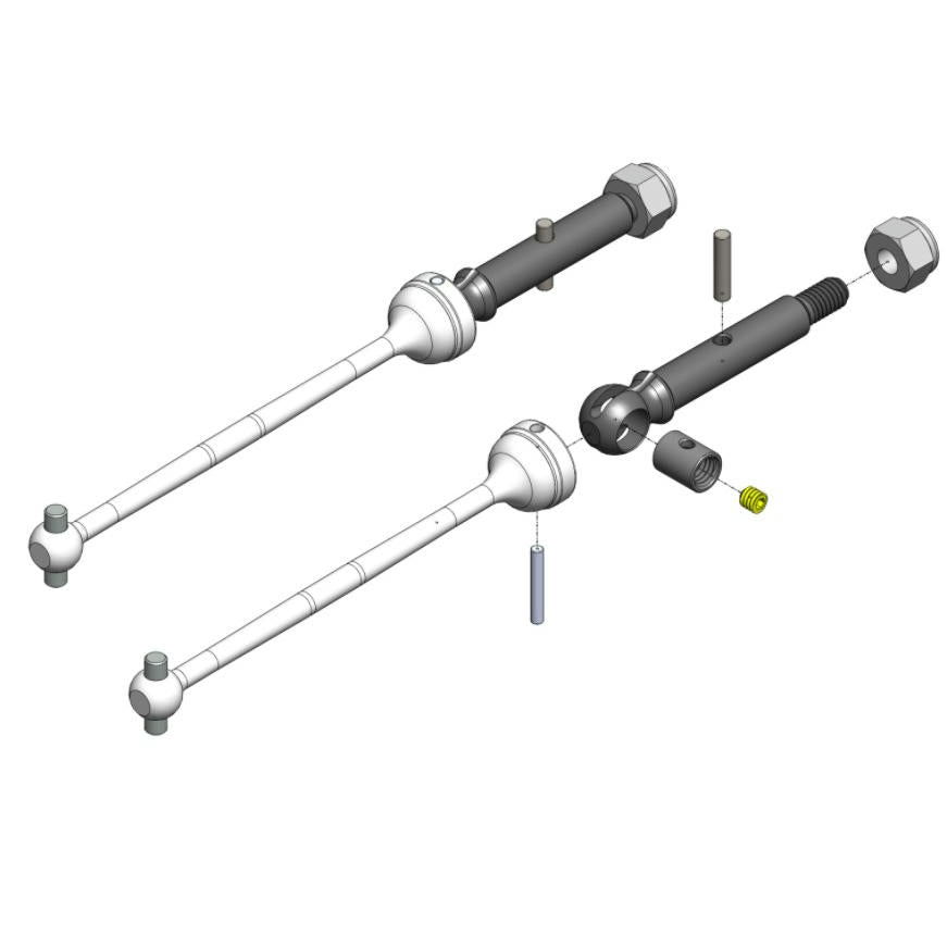 Image of Team Losi Mini-T/B 2.0 Shiny CVD Driveshaft Kit by Moore's Ideal Products 20060