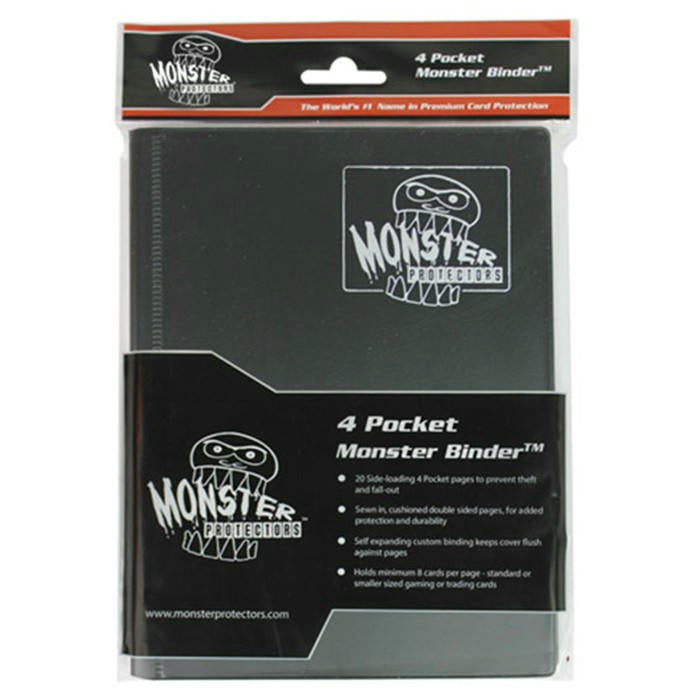 Image of Monster 4-Pocket Matte Black trading Card Binder (160 Card Capacity) MON4PMBK