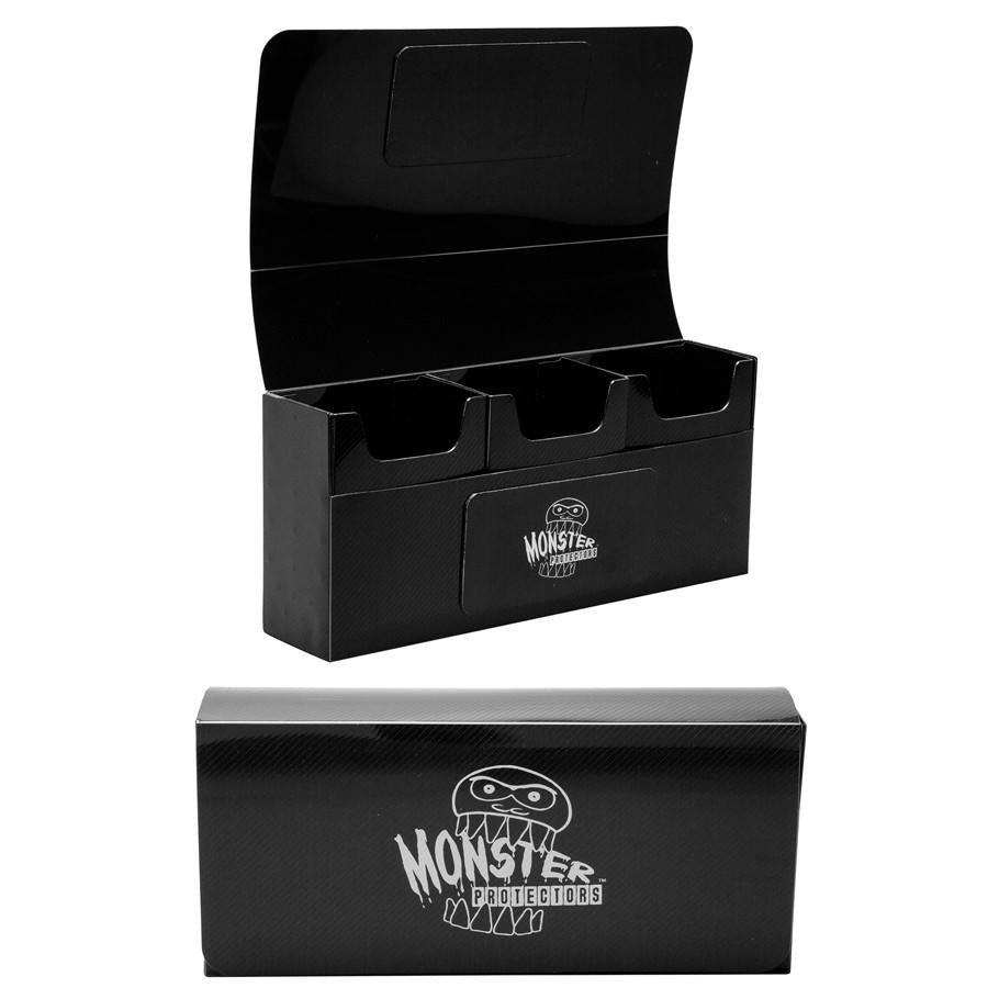 Image of Monster Protectors Black Triple Deck Card Storage Box MONTDB911