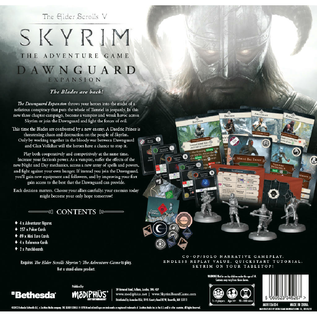Image of Skyrim The Adventure Game Dawnguard Expansion by Modiphius MUH106004