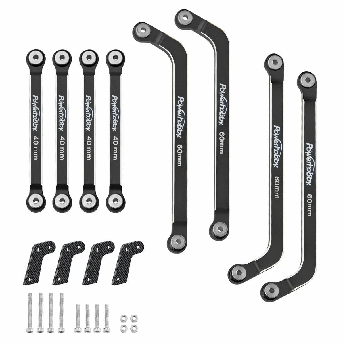 Image of Axial AX24 Black Aluminum High-Clearance Linkage Set w/Shock Mounts PHB5772
