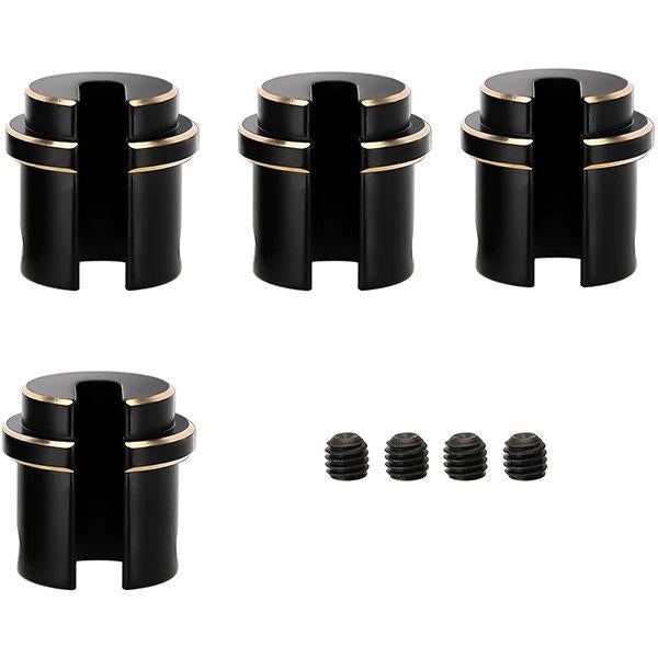 Image of Black Brass Shock Lower Spring Retainer, for Axial SCX10 Pro