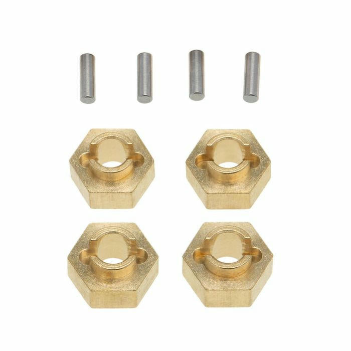 Image of Axial SCX24 Rock Crawler Brass 7mm Hex wheel Hubs (4pcs) Power Hobby PHSCX2435