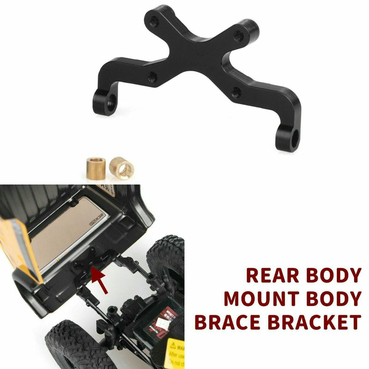 Image of Axial SCX24 JUL Jeep Black Alloy Rear Body Mount PHBPHSCX2458