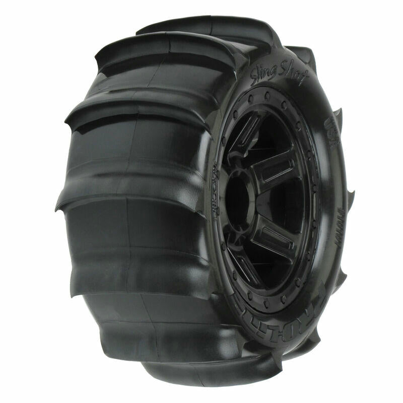 Image of Pro-Line 1/16th Traxxes E-Revo Slingshot Mounted Paddle Tires (2pcs) 10101-10