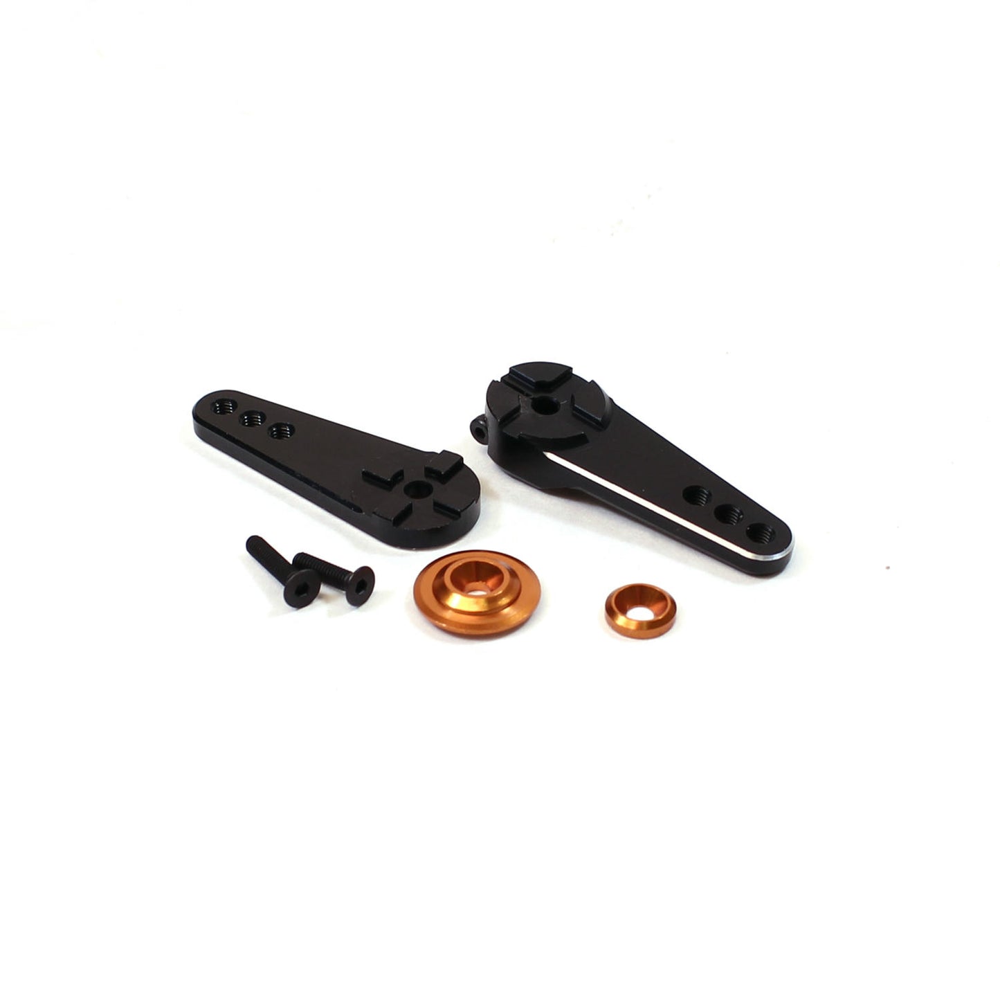 Image of Racers Edge Large 4-in-1 Black Aluminum Clamping Servo Arm (Horn) 24T Hitec