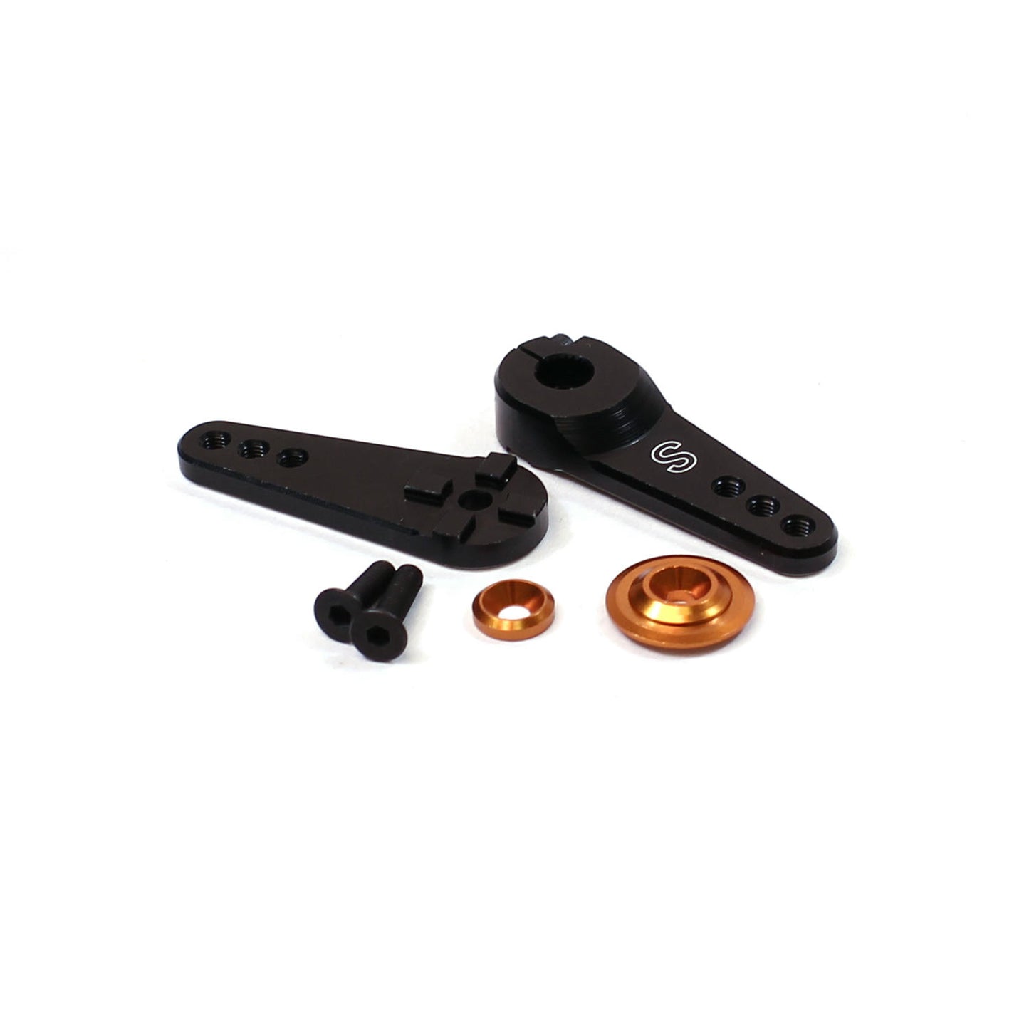 Image of Racers Edge Large 4-in-1 Black Aluminum Clamping Servo Arm (Horn) 23T Sanwa