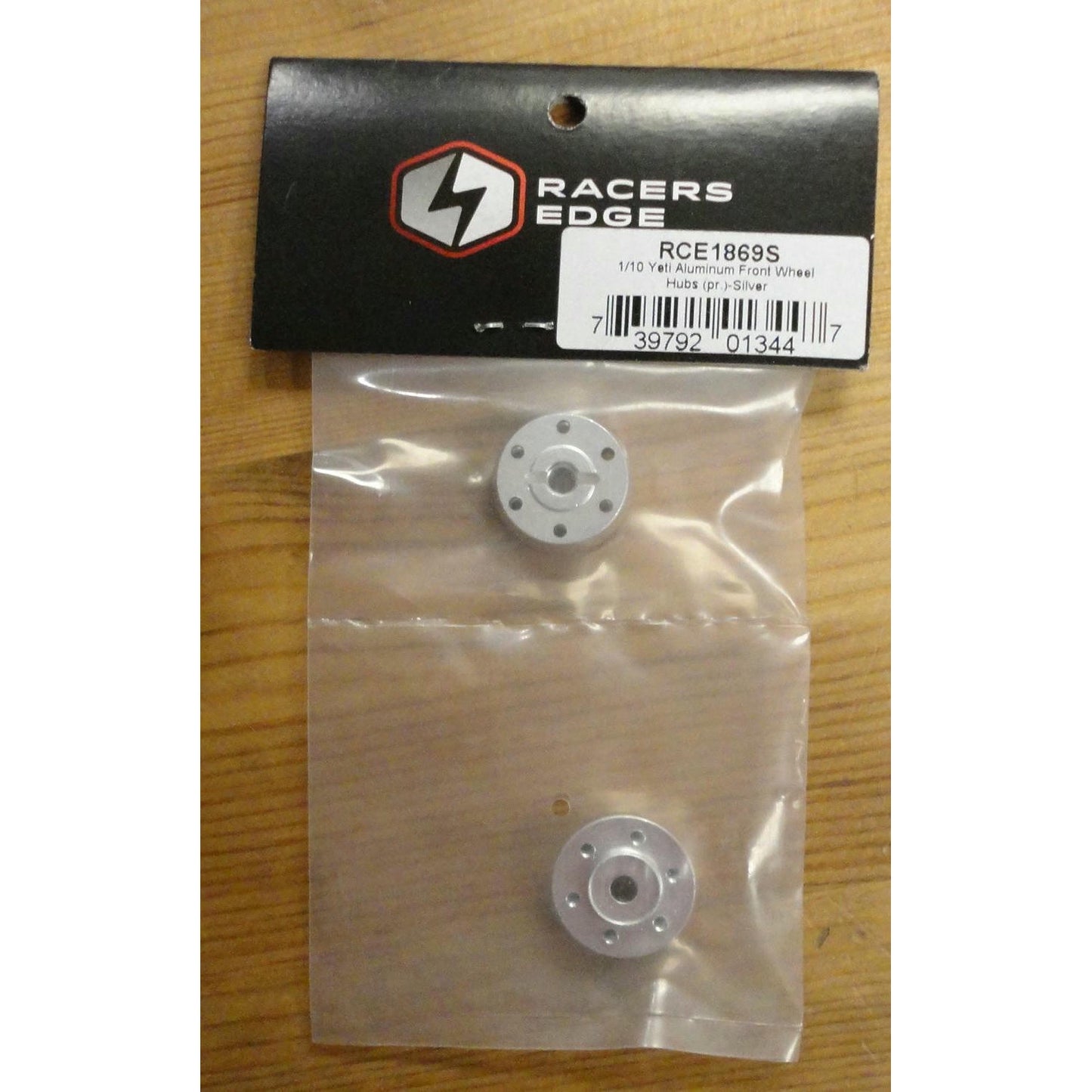 Image of Axial 1/10th Yeti Silver Alloy Front Wheel Hubs (2pcs) by Racers Edge RCE1869S