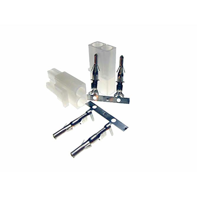 Image of White Tamiya Standard Connectors (One Each Male/Female) RCE2480