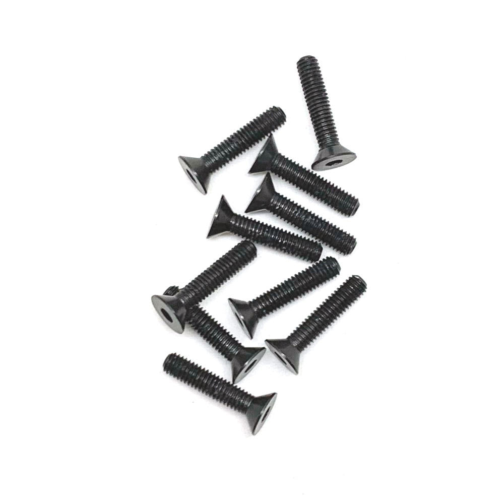 Image of Aluminum Alloy Flat Head Screw 3x14mm Black (10pcs)