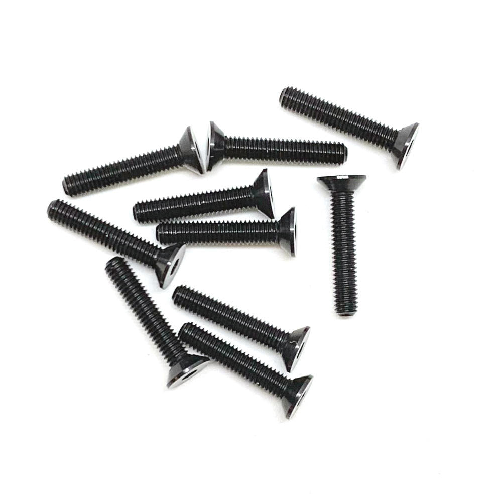 Image of Aluminum Alloy Flat Head Screw 3x16mm Black (10pcs)