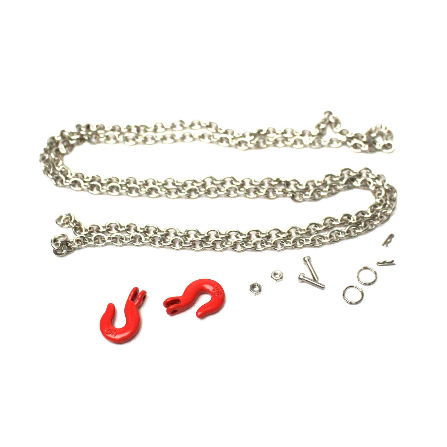 Image of Racers Edge 1/10th Scaler Rock Crawler Tow Hooks & Chain Set RCE3410