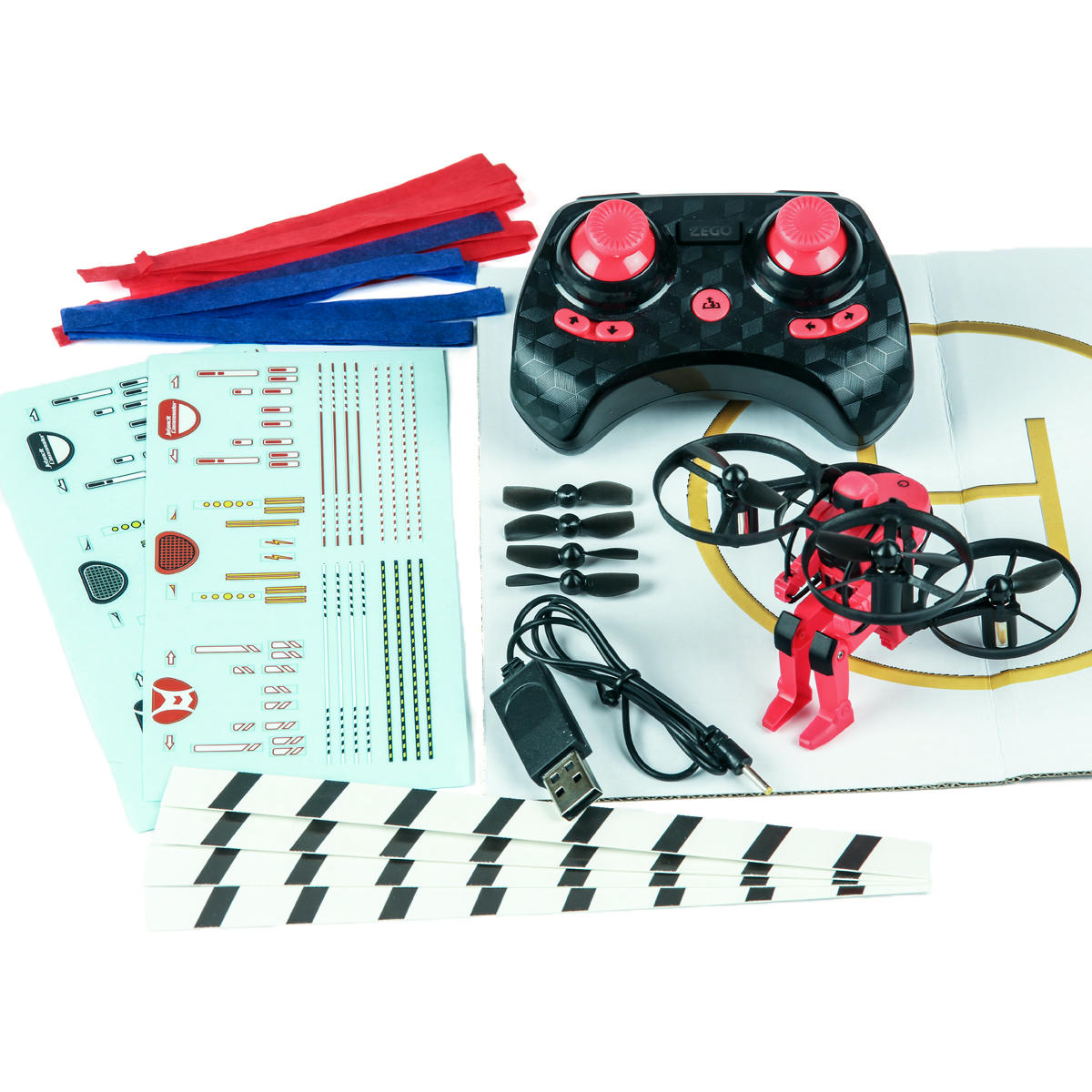 Rage RC 4501 Jetpack Commander Ready to Fly RC Multirotor, Red