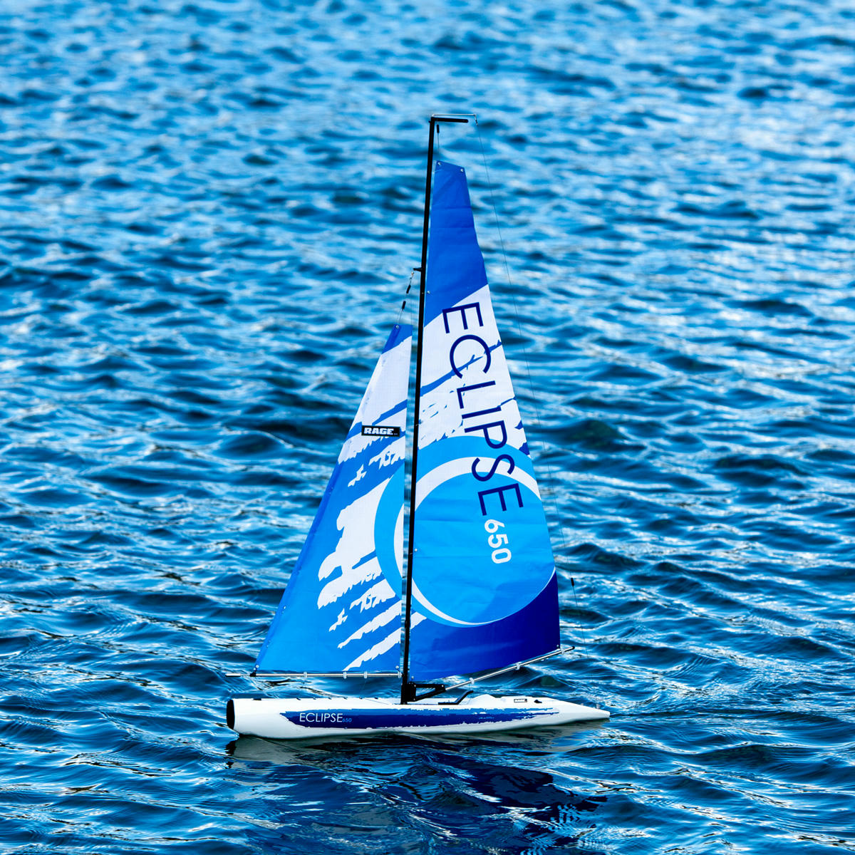 Image of Rage R/C Eclipse 650 Radio Control Racing Sailboat / Yacht 25 Long Hull B1302