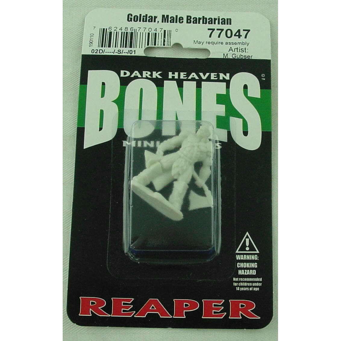 Image of Dark Heaven Bones Goldar, Male Barbarian Unpainted Miniature by Reaper RPR77047