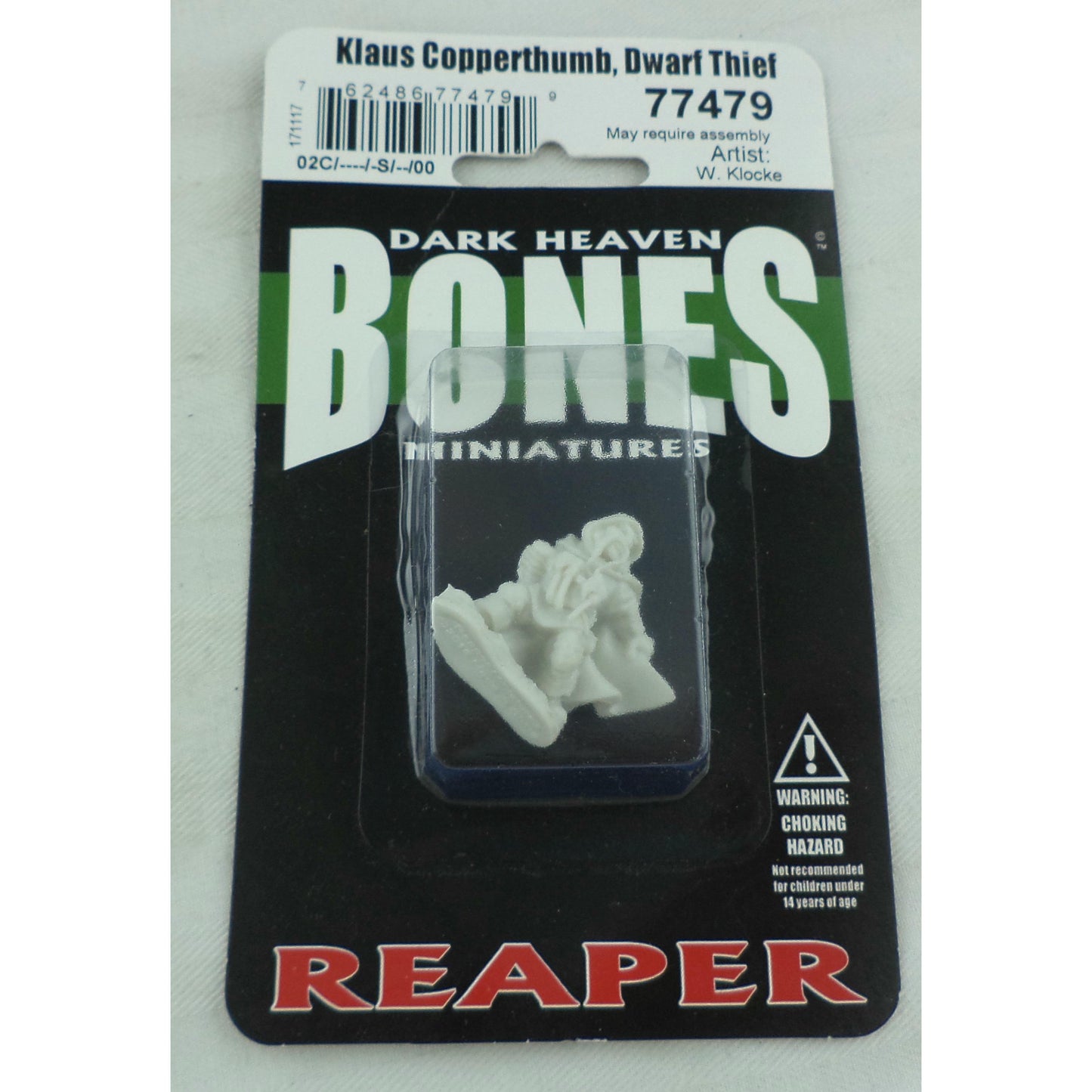 Image of Dark Heaven Bones Klaus Copperthumb, Dwarf Thief Fantasy Miniature RPR77479