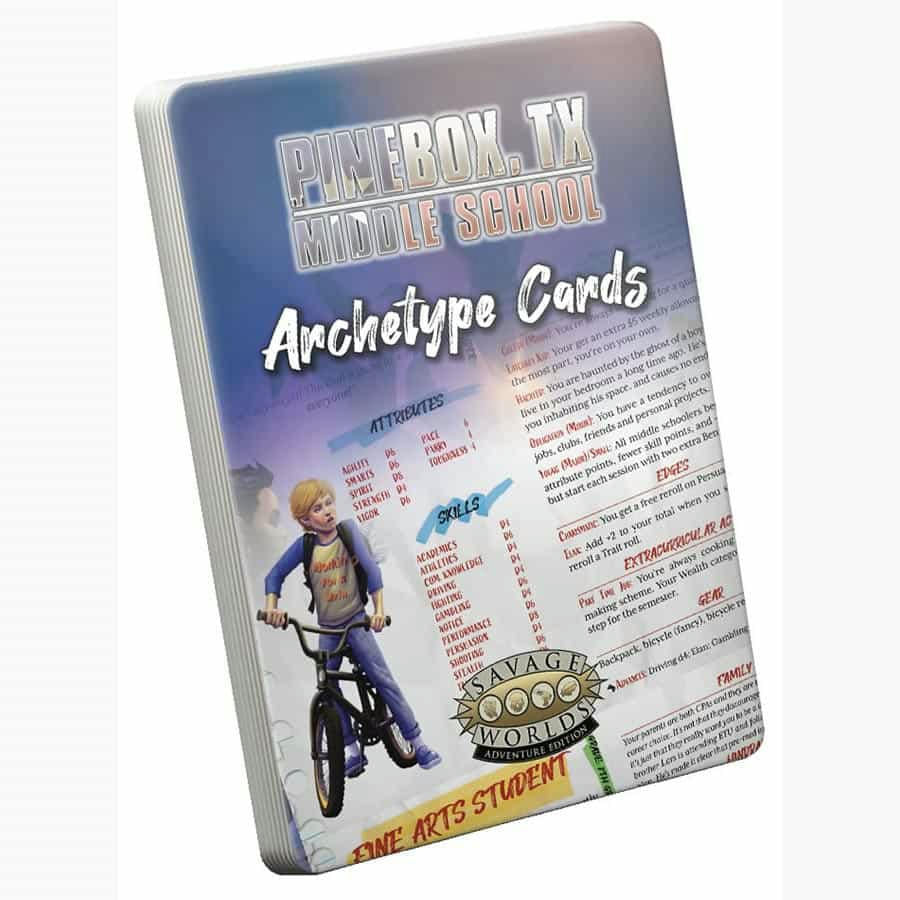 Image of Savage Worlds RPG Pinebox, TX Middle School Archetype Cards Set S2P10333
