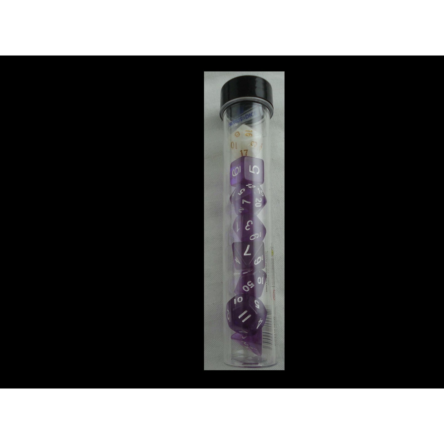 Image of Translucent Purple Polyhedral Dice Set D20/12/10/%/8/6/4 & d20 Sirius SDZ0001-05