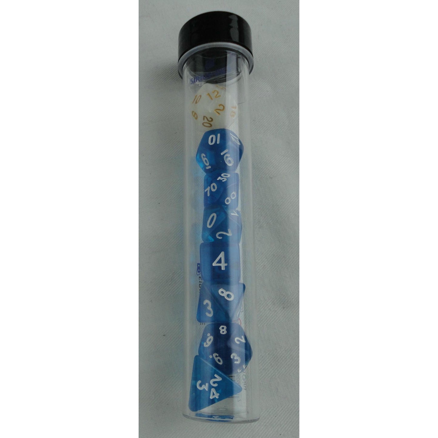 Image of Translucent Blue Polyhedral Dice Set D20/12/10/%/8/6/4 & d20 Sirius SDZ0001-07