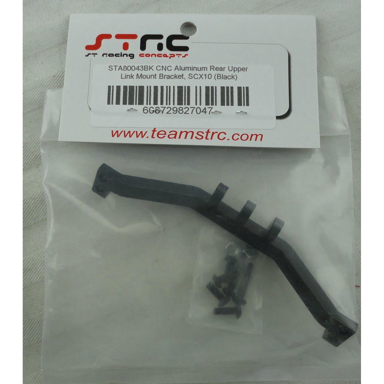 Image of ST Racing Black Alloy Rear Upper Link Mount Bracket SCX10 SPTSTA80043BK