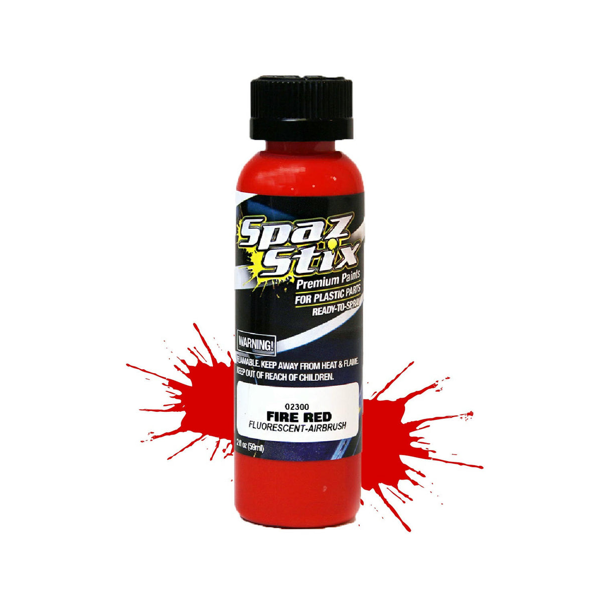 Image of Spaz-Stix Fire Red Fluorescent Lexan/Polycarbonate Body Paint SZX02300