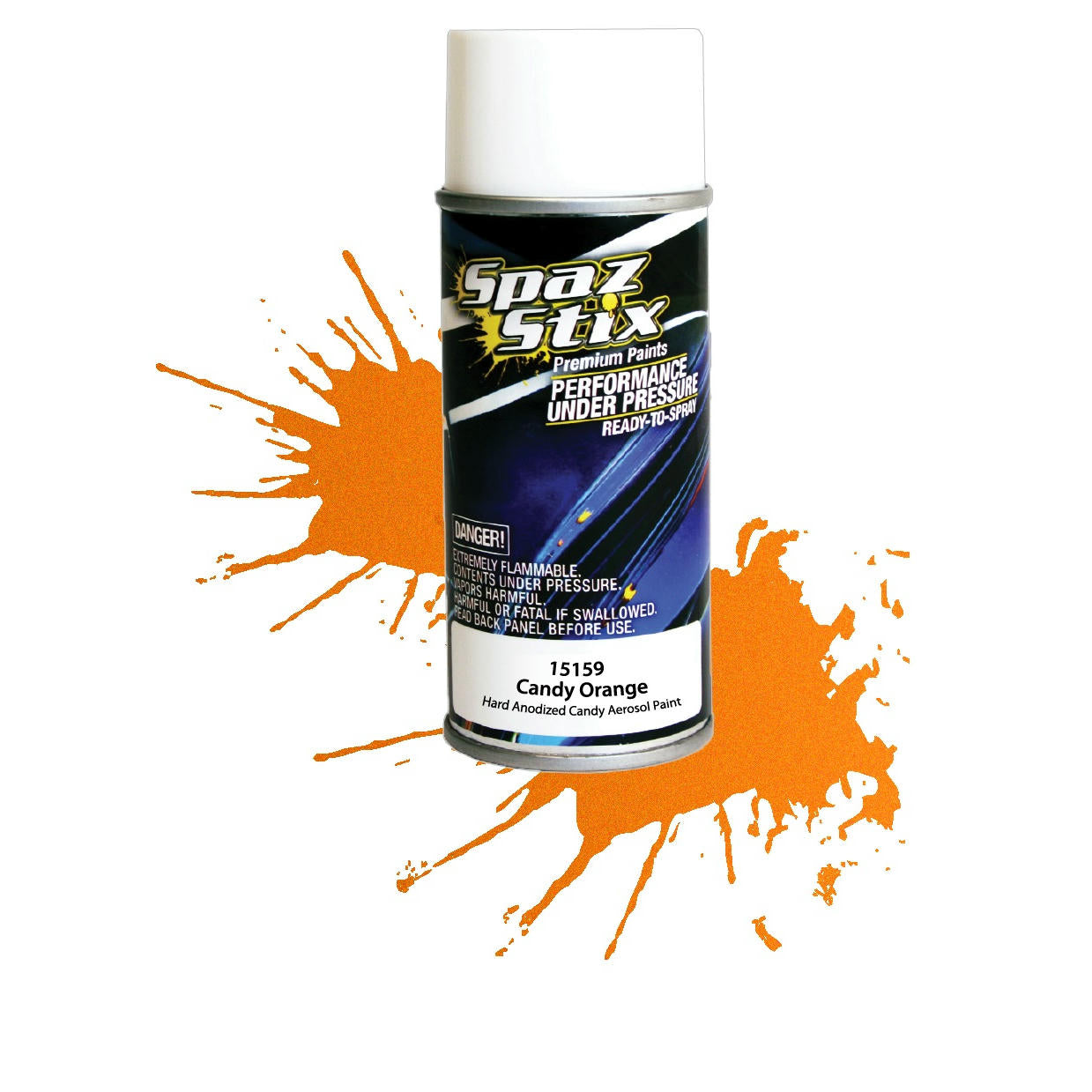 Image of Spaz-Stix Hard Anodized Candy Orange Lexan Aerosol Paint Spray 3.5oz Can 15159