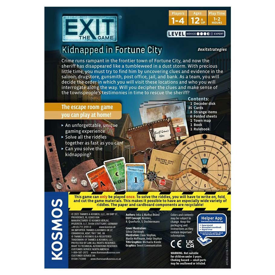 Image of Exit The Game: Kidnapped in Fortune City Escape Room Game 3.5/5 Difficult