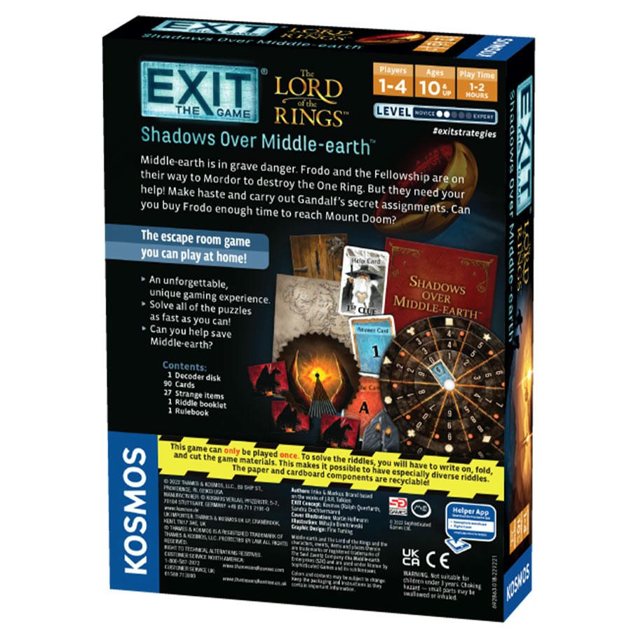 Image of Exit: Lord of the Rings Shadows Over Middle-Earth Escape Room Game TAK692863