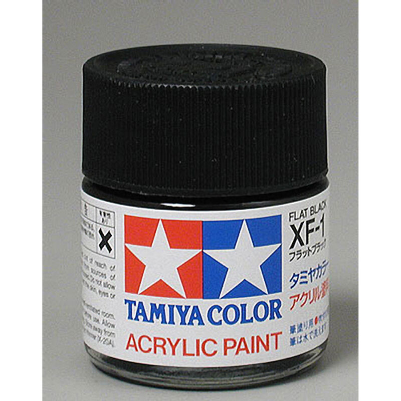 Acrylic XF-1 Flat Black Paint, 23ml Bottle
