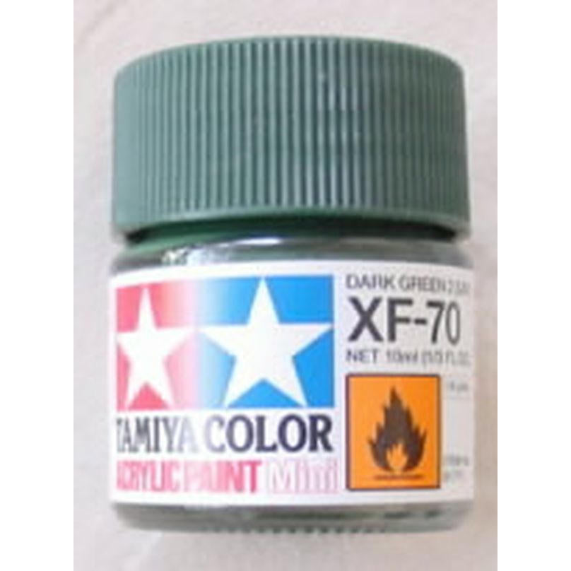 Image of Tamiya XF-70 Dark Green 2 Acrylic Paint (10ml Bottle)