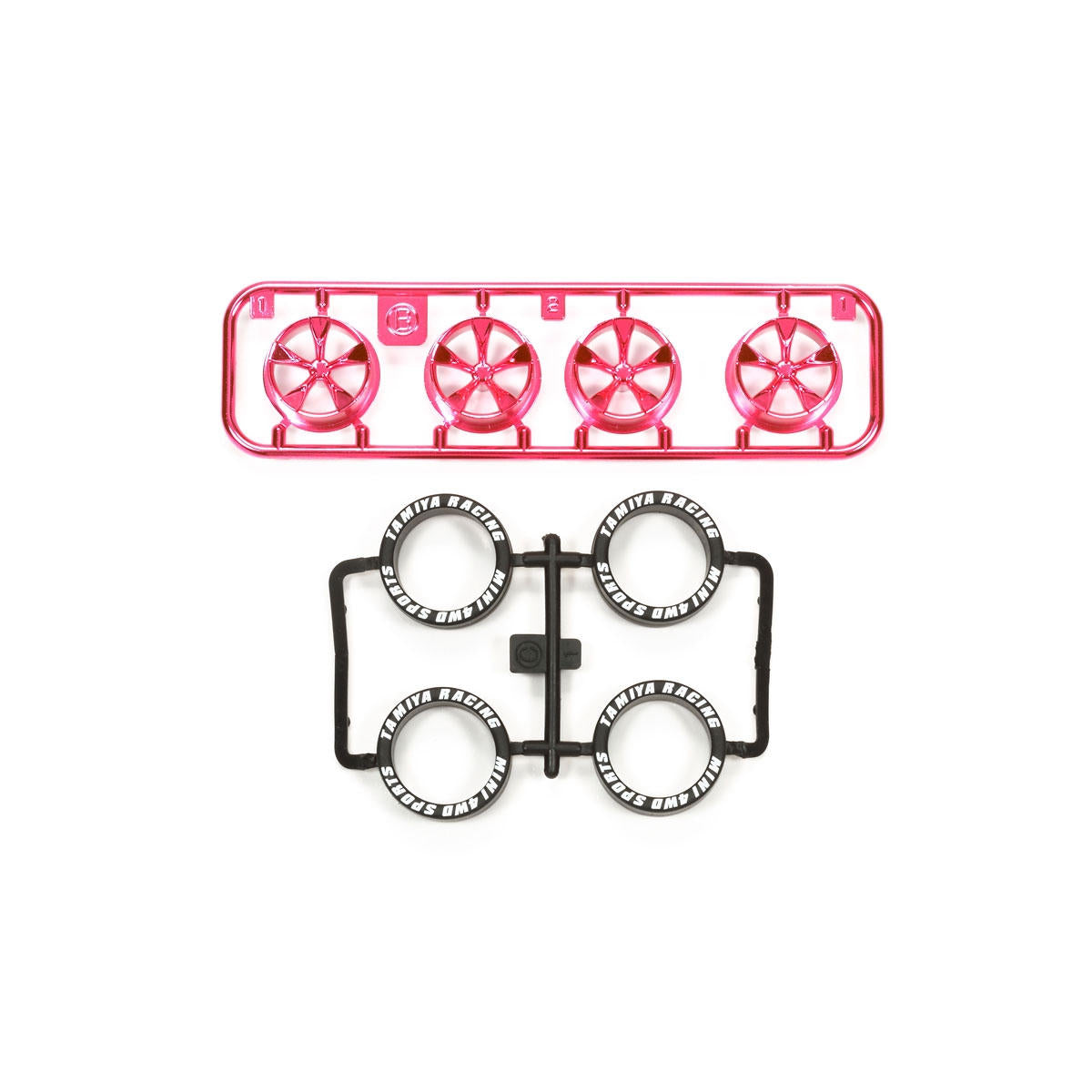 Image of JR LP Tire/Wheel (5-Spoke) Pink Plated