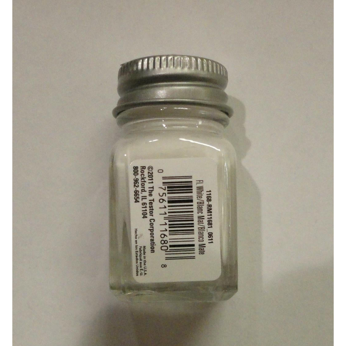 Image of Testors 1/4oz Flat White Enamel Model Paint TES1168TT