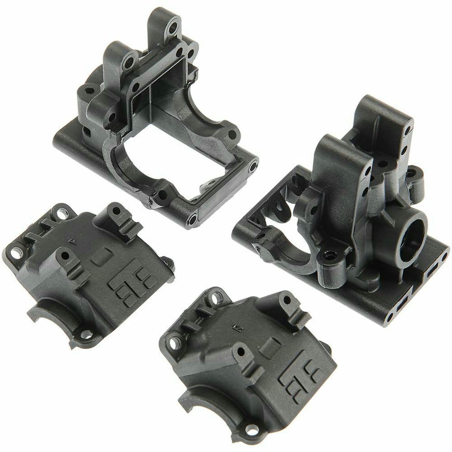 Image of Tekno RC EB410 Front & Rear Bulkhead Set (Revised) TKR6519B