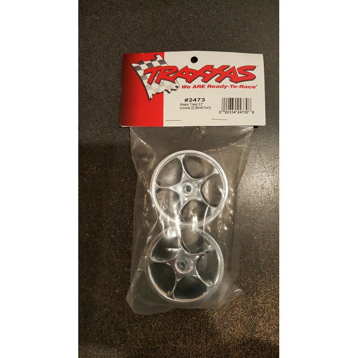 Image of Traxxas 1/10 Scale Chrome Tracer 2.2 Front Wheels (2)/Bandit TRA2473