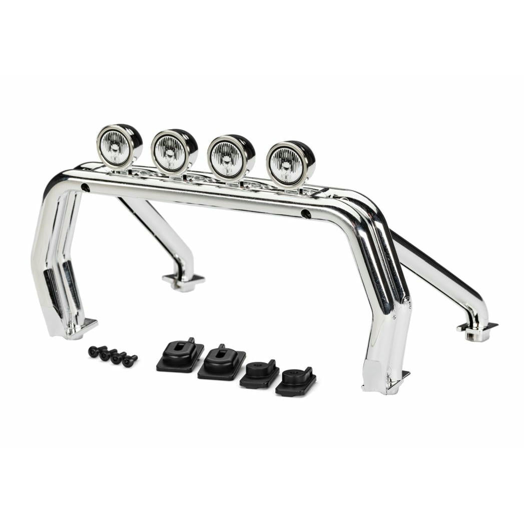 Image of Traxxas TRX-4 TRX4 High Trail Chrome Roll Bar & Roll Bar Mounts TRA9262
