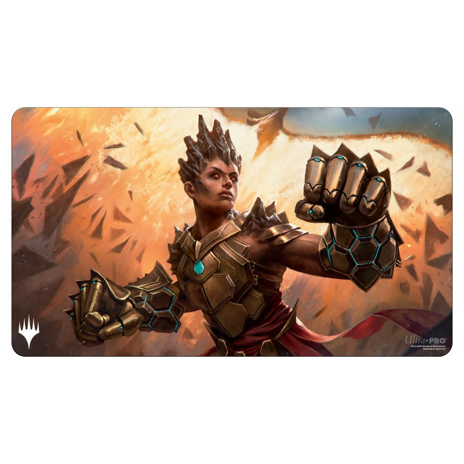 Image of Magic: The Gathering Phyrexia Neyali, Suns’ Vanguard Play Mat 23 7/8 x 13 1/2