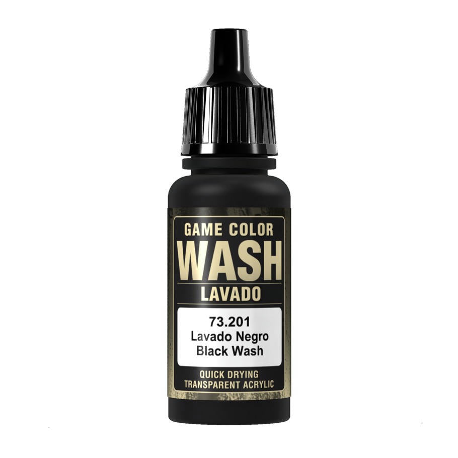 Image of Vallejo Game Color Black Wash Acrylic Miniatures Paint 17ml VAL73201