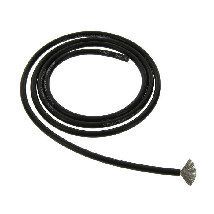 Image of Venom 12AWG Soft Silicone Wire, Black 1 Meter VNR1745B