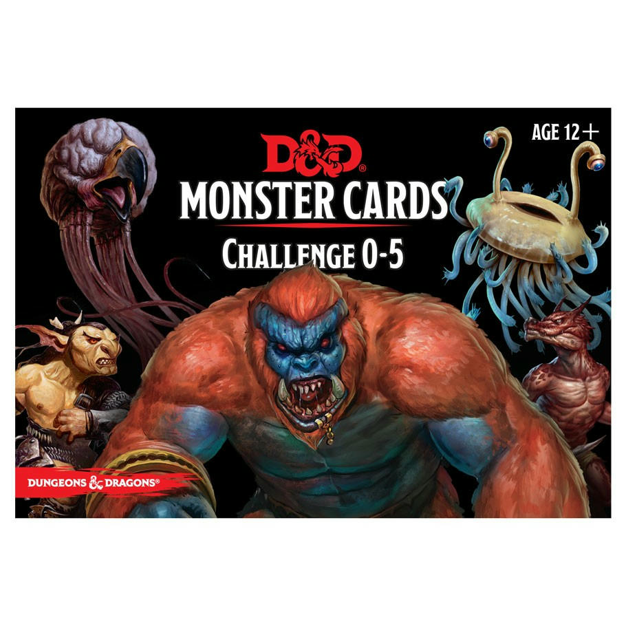 Image of Dungeons & Dragon D&D 5E 5th Edition Monster Cards: Challenge Level 0-5 Deck