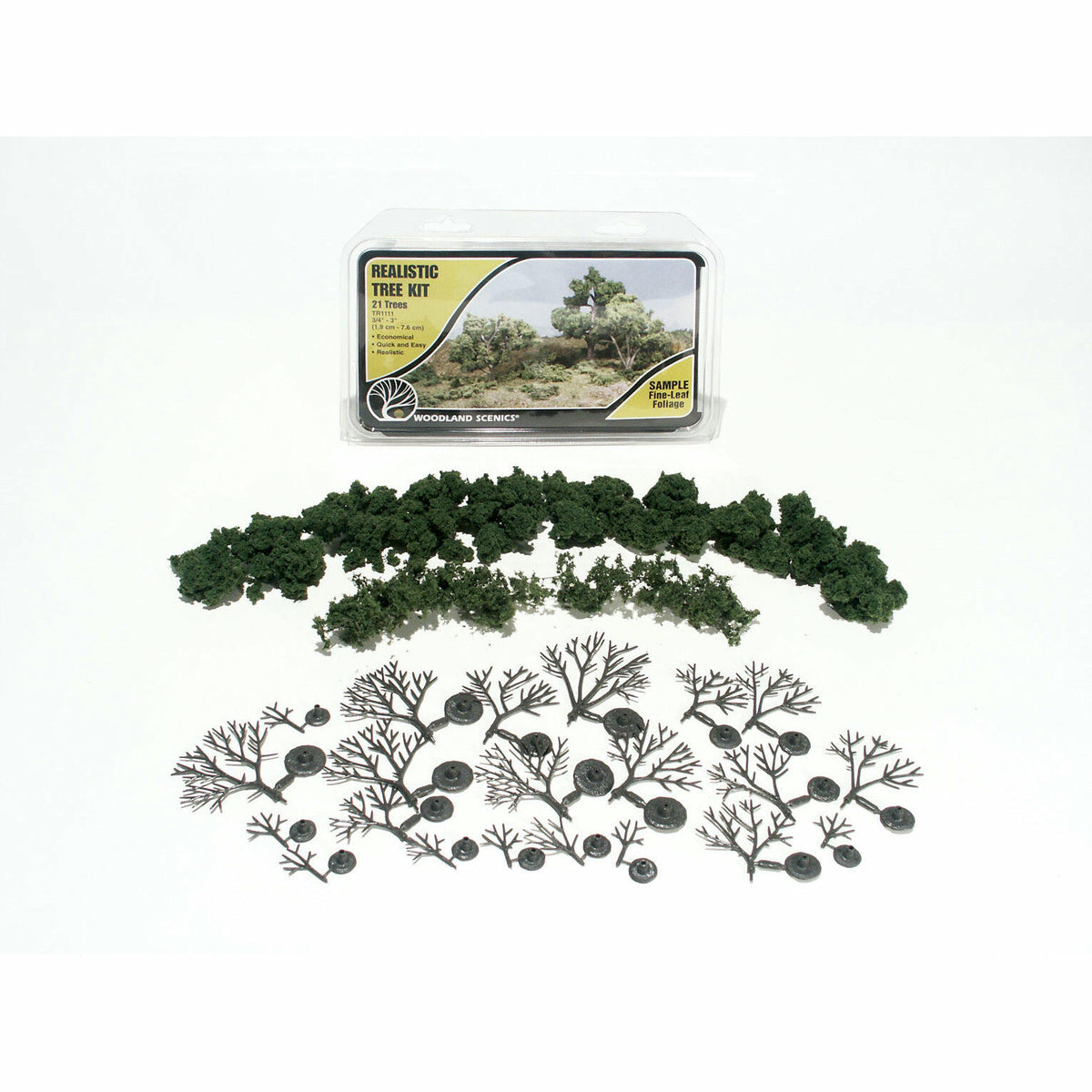 Image of Woodland Scenics Deciduous Green Tree Assortment 3/4-3 Tall TR1111 21pc