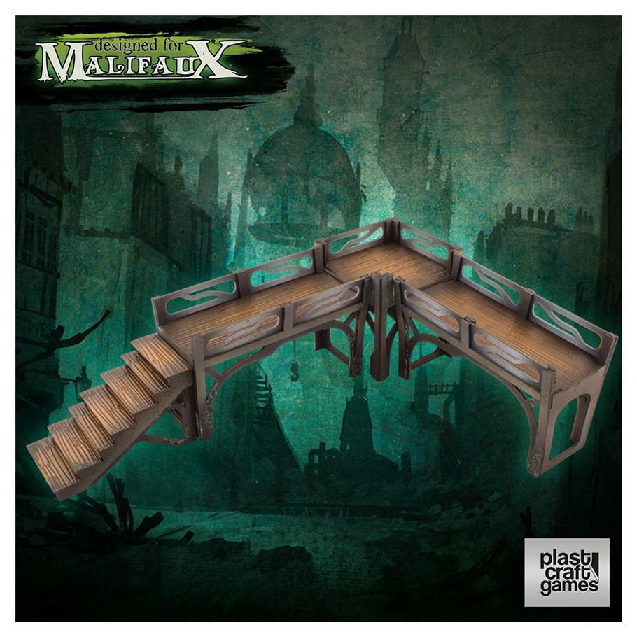 Image of Malifaux: DowntownWalkway Set PVC Pre-Cut Sceneries by PlastCraftGames WYRMF022