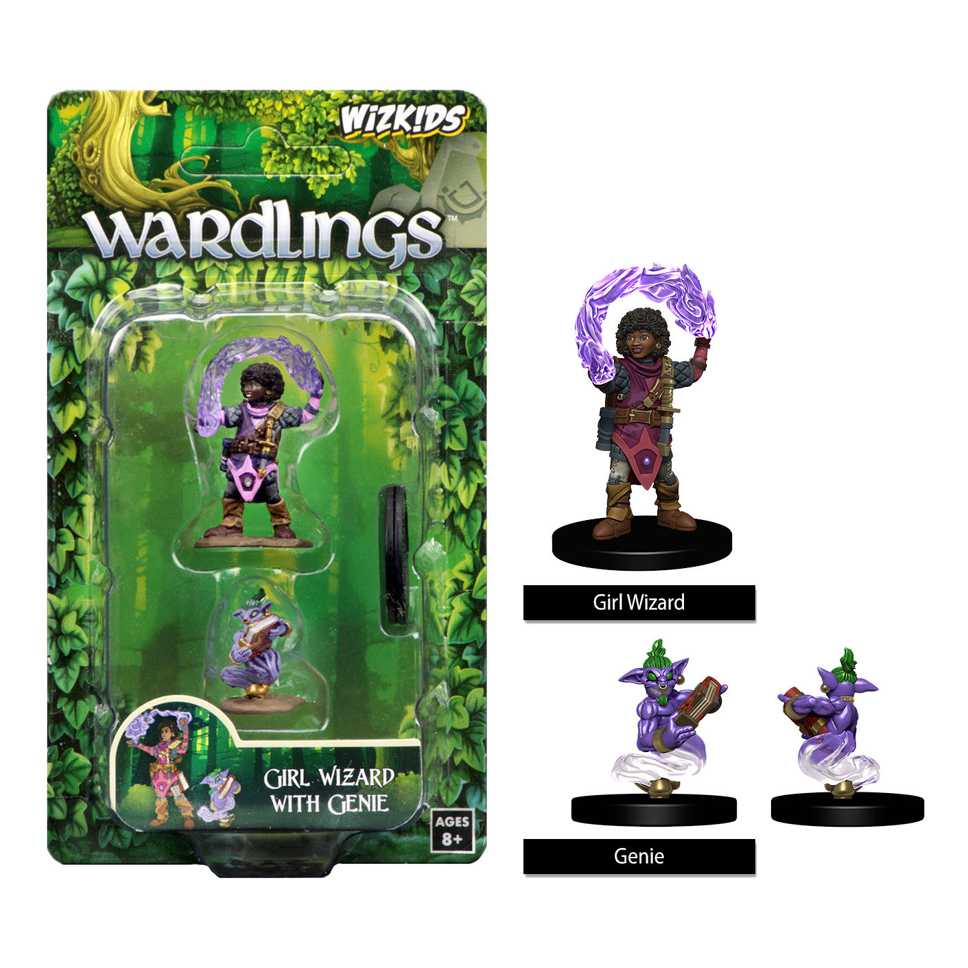 Wardlings Girl Wizard & Genie Painted Fantasy Miniatures WZK73323 Wizkids D&D