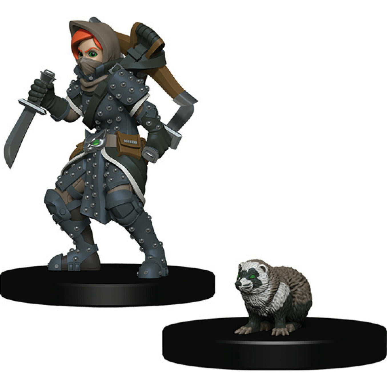 Image of Wardlings Girl Rogue with Badger Painted Fantasy Miniatures Set WZK73324 Wizkids