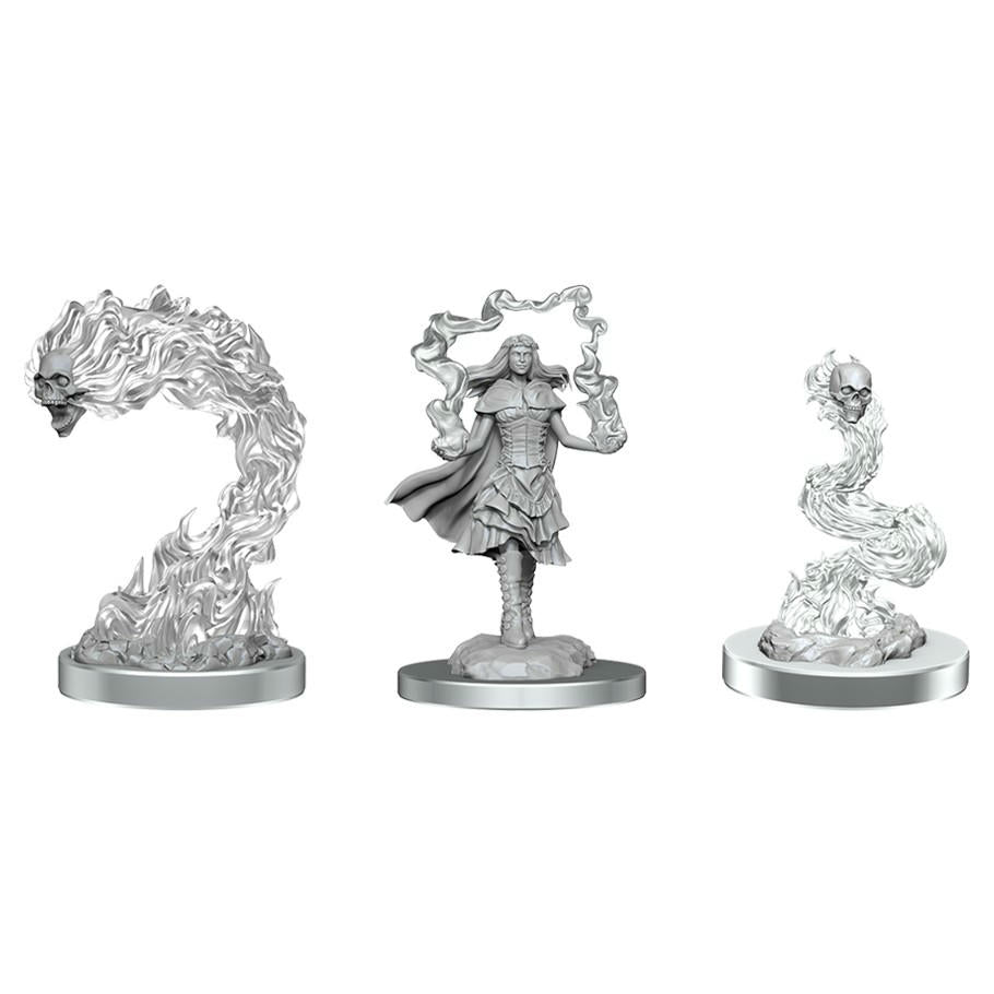 Dungeons & Dragon D&D Nolzur's Miniatures Dark Spellcaster & Flameskulls 90650
