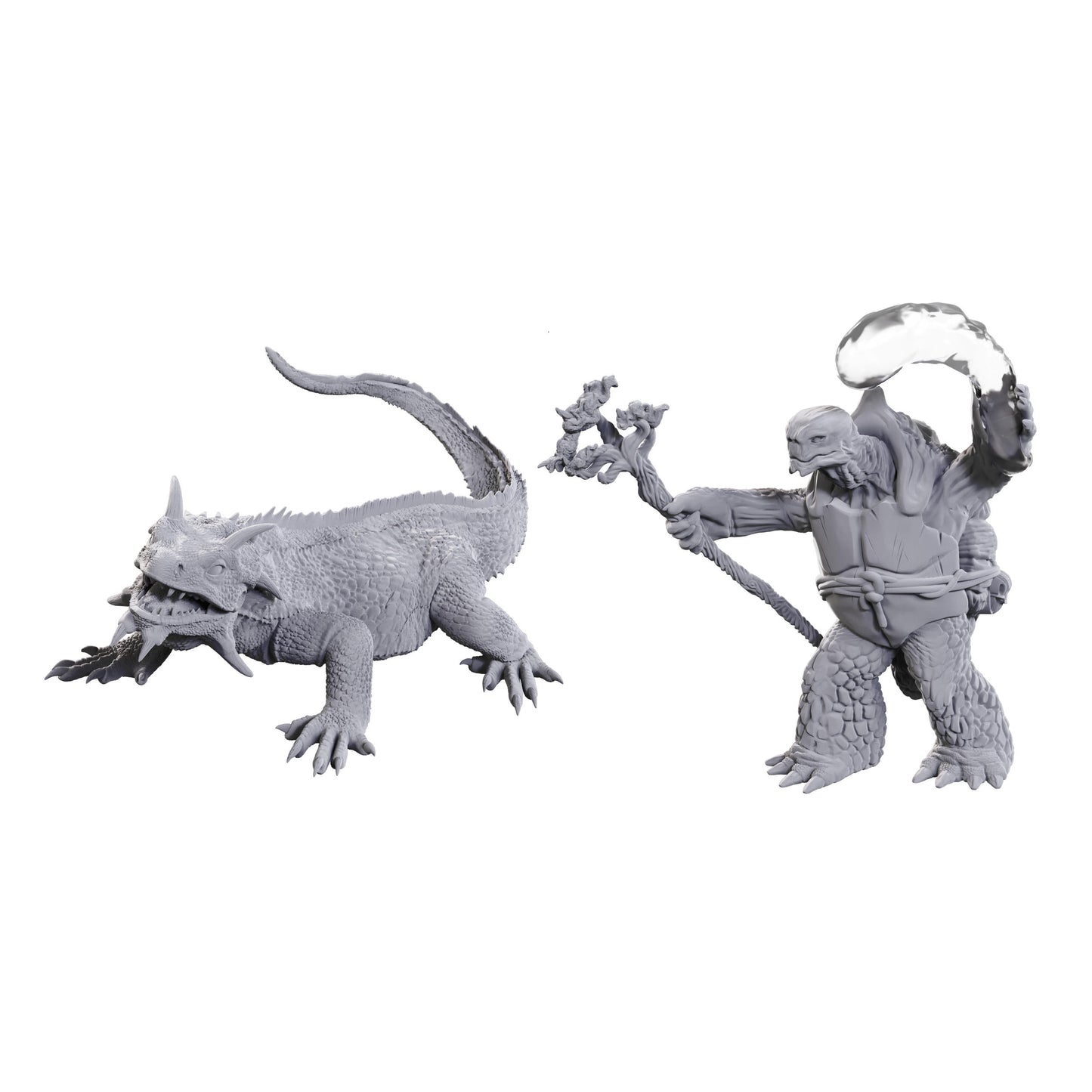 Dungeons & Dragons: Nolzur's Marvelous Unpainted Miniatures - W24 Tortle Druid & Wild Shape Giant Lizard