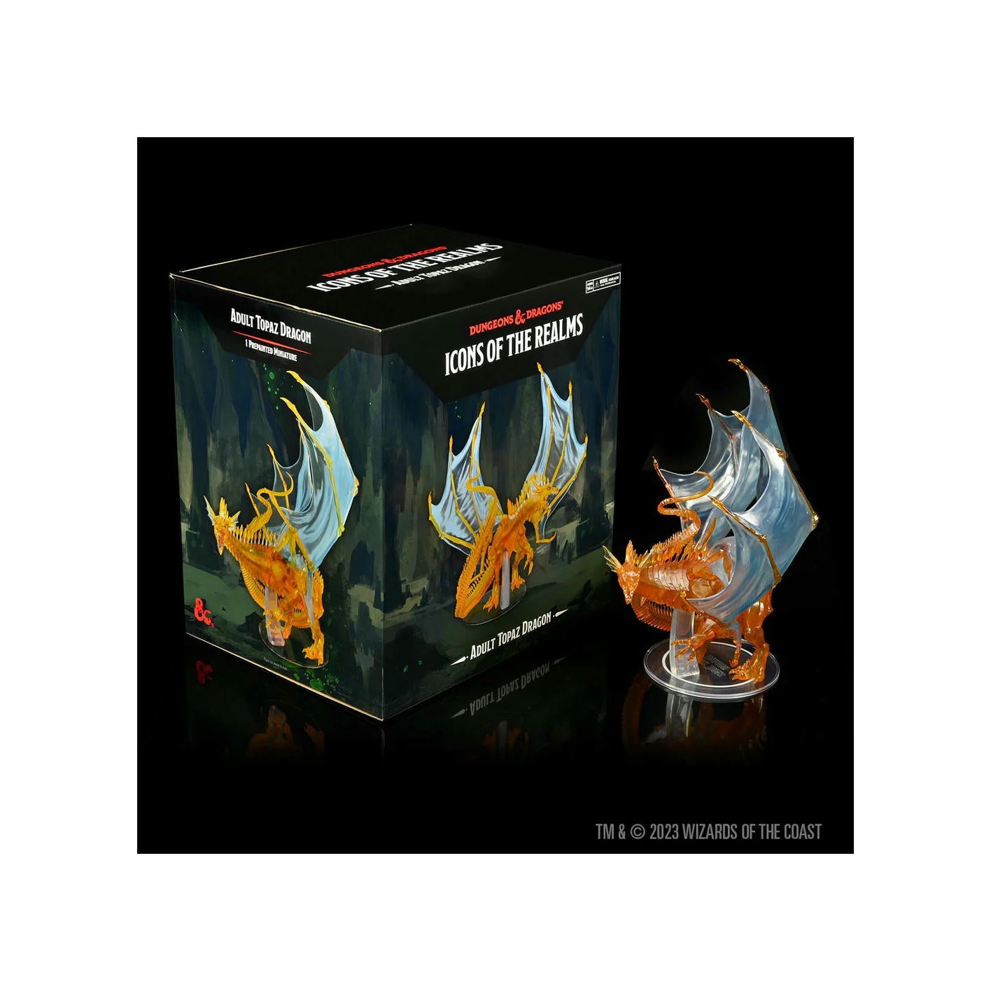 Image of Dungeons & Dragon D&D Fantasy Miniatures Painted Adult Topaz Dragon WZK96165