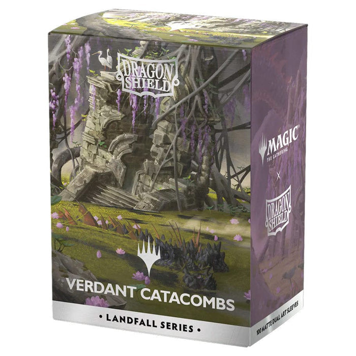 Dragon Shields: (100) Matte Dual Art - Magic the Gathering - Landfall Series - Verdant Catacombs