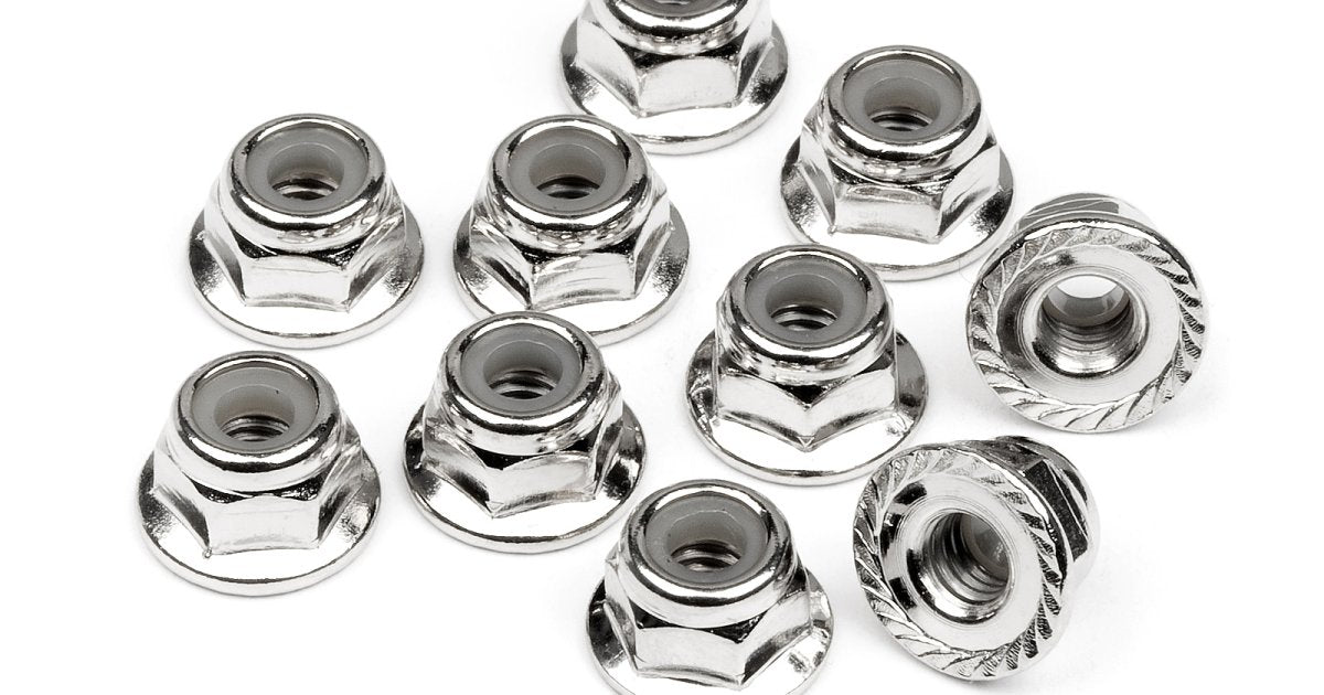 SERRATED FLANGE LOCK NUT M4 (10)