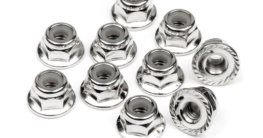 SERRATED FLANGE LOCK NUT M4 (10)