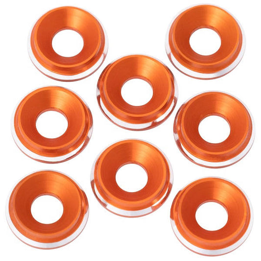 Image of 7075 LowPro Countersunk Washers, M3, Orange Shine, 8pc